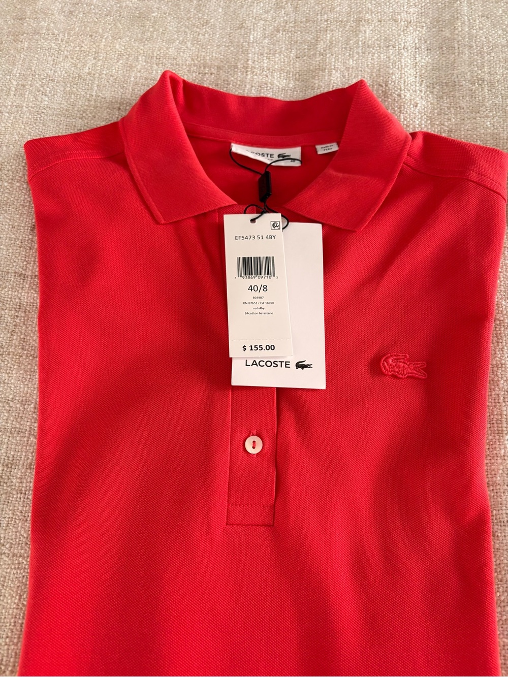 Lacoste Red Slim Fit Polo Dress